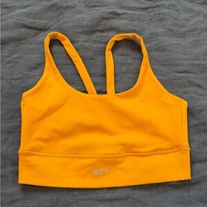 SET Active Orange Sports Bra with Logo Print